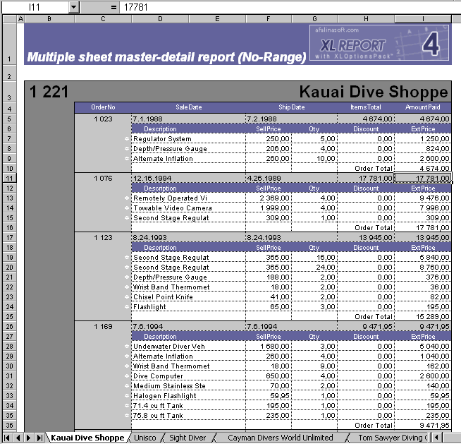 AfalinaSoft XL Report for Delphi 7 Screenshot